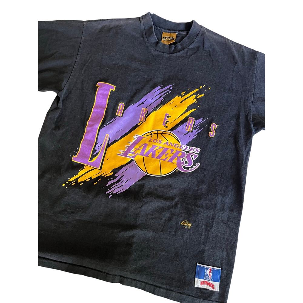LA Lakers Vintage 90s Nutmeg Cotton T-shirt Men’s L Splatter